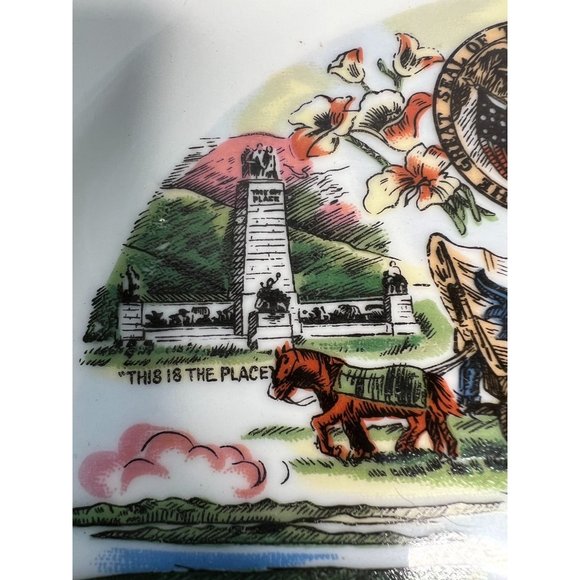 Norcrest Utah Gold Edged State Plate  11" Diameter White, Gold   China - Picture 9 of 16